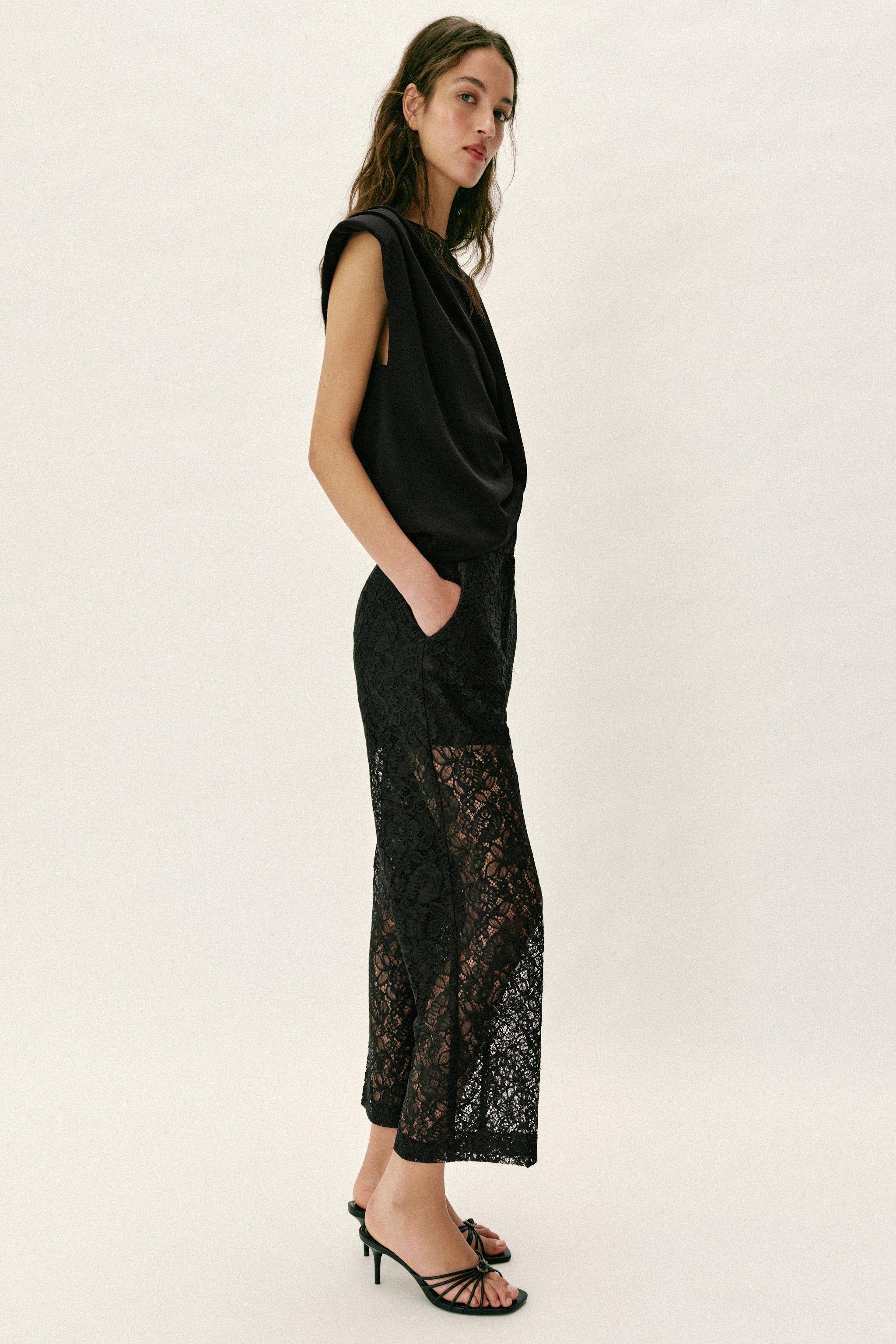 LACE STRAIGHT LEG PANTS